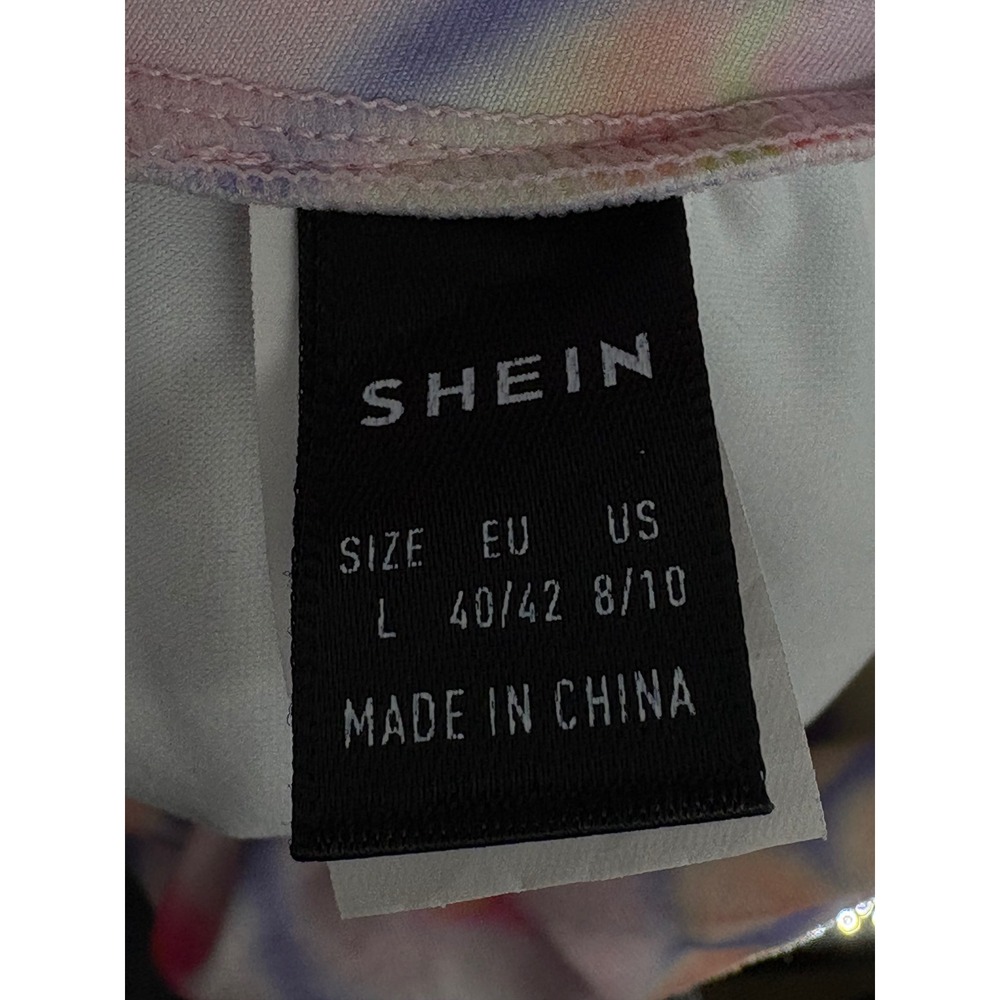 SHEIN Athletic Shorts Multicolor Floral High Waisted V-Back‎ Large - Picture 4 of 6